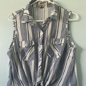 blue and white striped shirt